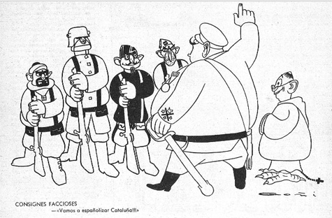 Vinyeta satírica a la revista "L'esquella de la Torratxa", en el número del 5 de Març de 1937.